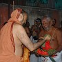 His Holiness being received at the Mangaleshwarar temple opposite Srimatam