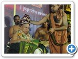 His Holiness being adorned with a Balaji Crown