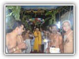 His Holiness being received at the temple