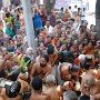 Abhishekam to His Holiness with the sanctified water of the Yagna